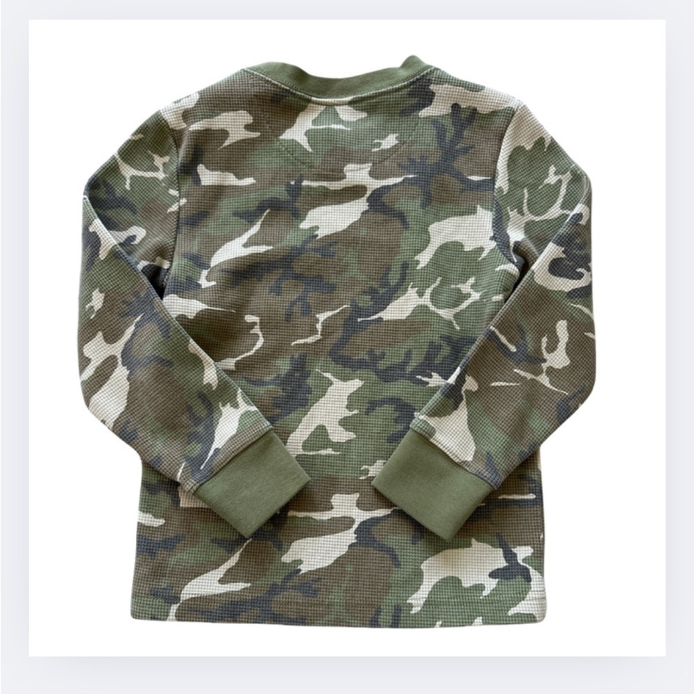 NikeJordan Brooklyn Essentials Camo Waffle-Knit Long-Sleeve Top | Kids 6/7 - Picture 4 of 4